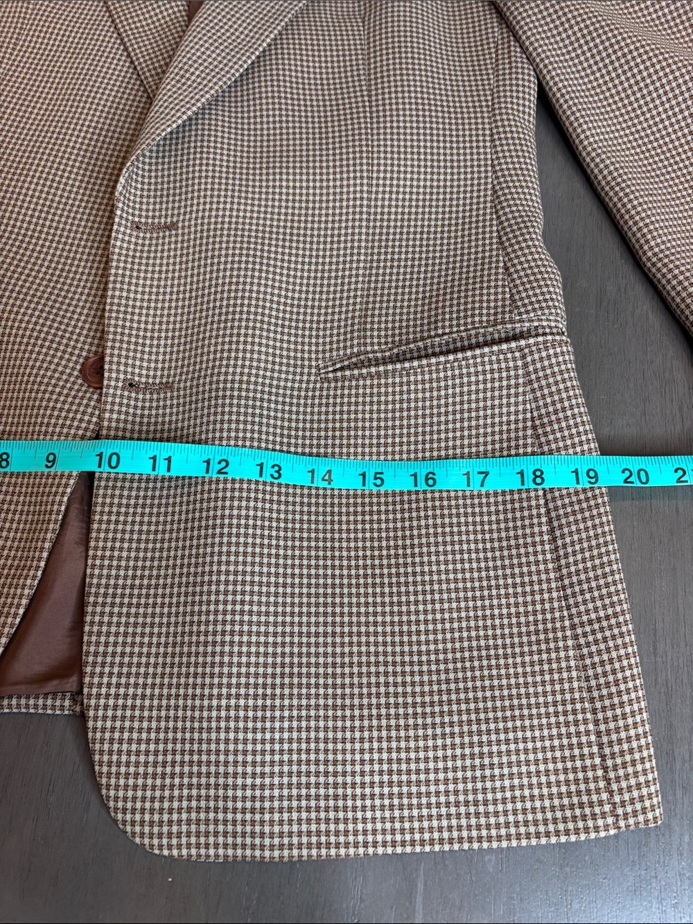 🤎Vintage MANI Armani Brown Houndstooth Blazer 38 Short Italian Wool  Saks 5th🤎 - Picture 15 of 16